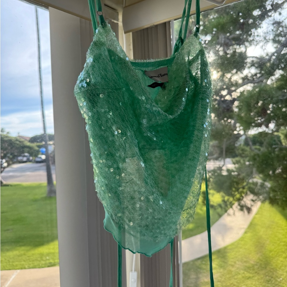 House of sunny sequined tank top